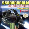 paweinuo 980000000LM Fari LED ultra luminosi Fari ad alta potenza Torcia frontale ricaricabile USB per pesca all'aperto Caccia Campeggio
