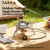 TARKA Bruciatore da campeggio pieghevole per fornello a gas, bruciatore a gas da esterno Pieghevole antincendio, campeggio Picnic Escursionismo selvaggio Pentole Forniture