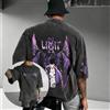 Bandai Solo Liveling Anime Stampa Vintage Lavato T Shirt Uomo Donna Cotone Manica corta Tee Streetwear Casual Top 2025 Estate Harajuku