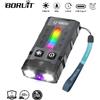 BORUiT EV20 1100LM EDC UV Portachiavi Torcia LED Tipo-C Torcia da lavoro ricaricabile con magnete Lanterna tascabile da campeggio