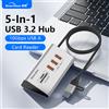 Blueendless Hub USB3.2 Gen2 10Gbps Blueendless in Alluminio con 5 Porte e Lettore di Schede TF/SD, Hub USB-A/USB-C 4 in 1 per PC, Computer Portatile, MacBook