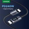 UGREEN Schermo di visualizzazione digitale Cavo USB-C 240W PD3.1 Cavo di tipo C per laptop MacBook iPhone 17 Samsung S25 Xiaomi Caricatore veloce