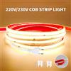 COXO Strisce LED COB impermeabili AC 220V IP65 Super luminose 296 LED / m Nastro LED flessibile con spina europea Illuminazione lineare esterna 230V