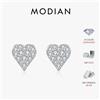 MODIAN D Colore Moissanite Semplice Indossare Quotidiano Orecchini a bottone in argento sterling 925 con cuore Piccoli orecchini a bottone per le donne Gioielleria raffinata del partito
