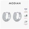 MODIAN D Colore Scintillante Moissanite Fibbia Dell'orecchio 925 Sterling Silver Cerchio di Lusso Orecchini A Cerchio Per Le Donne Da Sposa Gioielleria Raffinata