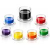 JUN.M 500/100 pezzi bicchieri di inchiostro per tatuaggi usa e getta con base tappi per tatuaggi in plastica trasparente per pigmenti contenitori bicchieri di inchiostro per forniture per tatuaggi