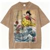 Bandai Dragon Ball Vintage Wash Graphic T Shirt Uomo Anime Stampa Donna Manica corta Tee Nuova estate Casual Top Streetwear Harajuku Y2k