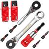 Geinxurn Set di cacciaviti a cricchetto mini misti Geinxurn, cacciavite in lega S2, supporto magnetico per punte a impatto, chiave da 1/4 di pollice, custodia push-pull