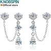 KNOBSPIN D VVS1 Orecchini Moissanite per donna GRA Certificato Taglio a pera Ciondolo Nappa Orecchino Solido s925 Argento delicato Anello orecchio