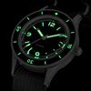 tandorio 50-Fathoms Retro Nero 40mm Doppia Cupola Zaffiro Automatico Miyota 8215 Movimento Orologio da uomo 20ATM Verde Luminoso Lunetta in ceramica