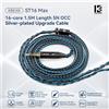 KBEAR ST16 Max 16 fili 5N OCC Cavo di aggiornamento placcato argento 3,5/4,4 mm Spina placcata oro Cavo per auricolari da 1,5 M per cuffie HiFi
