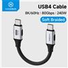 Hagibis Cavo USB 4 Hagibis da USB C a USB C Ultra Morbido 240W 80Gbps Alta Velocità Compatibile con Thunderbolt 4/5 iPhone 17 Power Bank