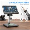 INSKAM Microscopio a moneta LCD da 7" Lente d'ingrandimento 50X-1200X Microscopio digitale HD da 5 MP 8 luci a LED per riparazioni elettroniche Soldring Visualizzazione del PC Regali
