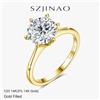 szjinao Anello Moissanite GRA da 9 mm 3CT Anello in oro 14k classico con sei artigli Fasce resistenti all'usura per le donne Uomo Gioielli da sposa di fidanzamento