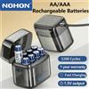NOHON Batteria ricaricabile aggiornata da 1,5 V AA 3600 mWh/AAA 1300 mWh Batteria originale per campanello con telecomando per console di gioco giocattolo