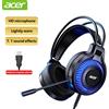 Acer Cuffie da gioco Acer con microfono 7.1 Stereo Surround virtuale Luce LED Auricolari per bassi Cuffie Gamer per computer PC Gamer OHW303