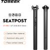 TOSEEK ZF-One Reggisella in carbonio 27.2/30.8/31.6mm Nero opaco MTB/Bici da strada Reggisella Lunghezza 280mm Tubo sella Parti di biciclette