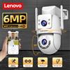 Lenovo 6MP HD Wifi IP Camera Esterna Doppia Lente Doppio Schermo Auto Tracciamento di Sicurezza Telecamera PTZ CCTV Audio Video Sorveglianza