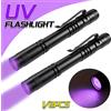 ZHIYU Torcia UV da 395 nm Luce ultravioletta, rilevatore di urina per cani e gatti domestici Cercatore di scorpioni, lampada UV portatile con clip per penna Utilizza batterie AAA