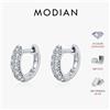 MODIAN D Colore Scintillante Moissanite Cerchio Fibbia Dell'orecchio 925 Sterling Silver Classico Incontri Orecchino A Cerchio Per Le Donne Gioielleria Raffinata