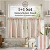 JINCHAN Tende da Cucina a Strisce Effetto Lino Jinchan, con Tasca per Asta, Stile Rustico, Disponibilità Limitata - Best Seller in AU/ES