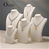 Oirlv Manichino Collana in lino Ciondolo Catena Gioielli Busto Collo Espositore Porta gioielli Collana Ciondolo Vetrina Espositore Prop