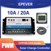 EPever 20A 10A Regolatore solare a doppia batteria 12V 24V Regolatore di carica PWM con display remoto MT-1 Opzionale