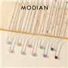 MODIAN Collana con pendente in zirconi con taglio rosa rotondo multicolore in argento sterling 925 per gioielli da donna per le vacanze