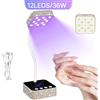 DianaBeauty Lampada per unghie LED UV 12LED Luce UV ricaricabile da 36W per unghie in gel Asciugacapelli portatile senza fili 360 ° Lampada per asciugatura polacca girevole