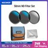 NEEWER Set di filtri ND da 58 mm ND8/32/64 (3/5/6 arresto) Accessori per fotografia con filtro per obiettivo per fotocamera a densità neutra multistrato