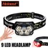 Heinast Faro LED ultra luminoso con luce rossa Lampada frontale ricaricabile USB Corsa all'aperto Escursionismo Campeggio Torcia frontale Lampada frontale