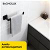Bagnolux Kit portasciugamani da bagno in metallo nero opaco 304 di alta qualità, accessori, portasciugamani per bagno, montaggio a parete, resistente