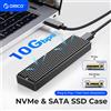Orico Custodia SSD ORICO M.2 NVMe, adattatore esterno PCIe USB 3.1 Gen 2 (10 Gbps) Custodia NVMe per SSD M.2 2230/2242/2260/2280 fino a 8 TB