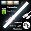 CANMEIJIA Luce per Armadio con Sensore di Movimento, Ricaricabile USB, LED Sottopensile, 3 Colori Dimmerabili, Luce Notturna Magnetica