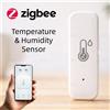 coolo Tuya Zigbee Sensore di temperatura e umidità Igrometro per casa intelligente per interni Alimentato a batteria APP Smart Life Z2M Monitoraggio in tempo reale
