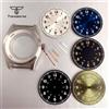 tandorio Cassa per orologio in acciaio pilota impermeabile da 39 mm + quadrante da 33,5 mm + lancette posteriori trasparenti adatte NH35 NH36 ETA2824 PT5000 ST2130 Miyota82 vetro zaffiro