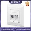 ZoeRax Presa di Rete a Incasso a 2 Porte RJ45 Ethernet con Jack Keystone Completamente Schermati RJ45 CAT8 CAT7 CAT6A