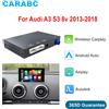 CARABC Wireless CarPlay Android Auto Adattatore Specchio Link AirPlay Bluetooth Navigazione GPS Per Audi A3 S3 8v 2013-2018