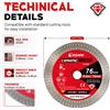EZARC Disco diamantato super sottile EZARC da 76 mm per taglio di porcellana, granito, marmo, ceramica, lame per piastrelle per smerigliatrice angolare