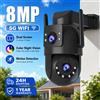JOOAN Telecamera di Sorveglianza Esterna Jooah 4K 8MP con Doppia Lente, WiFi 5G, IP HD, Visione Notturna a Colori, Telecamere di Sicurezza CCTV per Casa