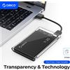 ORICO Custodia per disco rigido esterno da 2,5 '' Custodia per disco rigido trasparente da USB 3.0 a SATA III senza attrezzi per SSD HDD SATA da 2,5 pollici 7 mm 9,5 mm