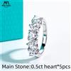 ANU JEWEL AnuJewel 2.5cttw Cuore Moissanite Fede nuziale Anello in argento sterling 925 placcato oro 18 carati Anelli a fascia di promessa per gioielli da donna