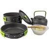 LISM Set da cucina da campeggio all'aperto, stoviglie in lega di alluminio duro, bollitore, pentole e ciotole, escursionismo e barbecue, picnic