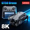 Lenovo Drone Lenovo GT50 FPV 8K Professionale con Doppia Fotocamera 4K HD, WIFI, Motore Brushless, Evitamento Ostacoli, Quadricottero Giocattolo per Bambini
