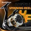 Rooblinos HE Mulinelli da Spinning Metallo ultraleggero Rapporto di trasmissione 5.2:1 1000-7000 Mulinelli da pesca con trascinamento grande d'acqua salata o d'acqua dolce