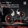 KBEAR BANG-K Auricolari In-Ear HiFi da Gaming con Driver Dinamico Singolo da 10mm, Cavo IEM 3.5mm/Type-C, Cuffie Cablate Sportive con Monitoraggio e Cancellazione del Rumore
