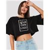 teekossc Fai da te personalizzato l'immagine del logo T-shirt corta da donna Y2K allentata manica corta comoda maglietta in cotone fai da te donna estate streetwear
