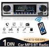 Hippcron Autoradio 1 Din Lettore audio stereo MP3 per auto Ricevitore FM Bluetooth Supporto AUX/USB 12V Universale