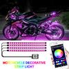WUMFIRE APP LED Atmosfera per auto per moto Luce ambientale per piedi Telecomando Flessibile impermeabile 12V Moto RGB Lampada decorativa Striscia