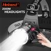Heinast Potente lampada frontale 2 * 18650 Batteria ricaricabile ad alta potenza LED Torcia frontale Torcia da pesca Lanterna frontale professionale